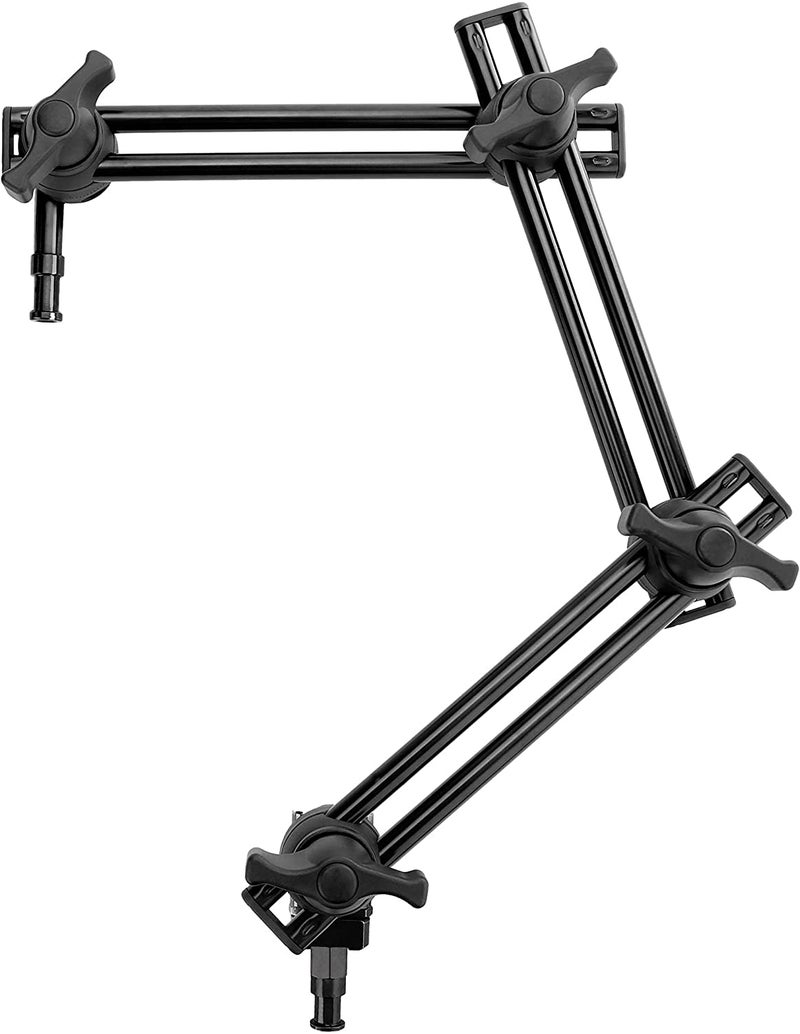 Fotoconic 3 Section Double Articulated Arm Without Camera Bracket, Compatible with Super Clamp, Angle Adjustable, 5/8" Stud with 3/8" Screw Thread Hole - Image 1